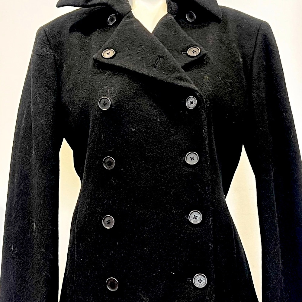 Armani Exchange Wool Women's Black Double-Breasted Coat